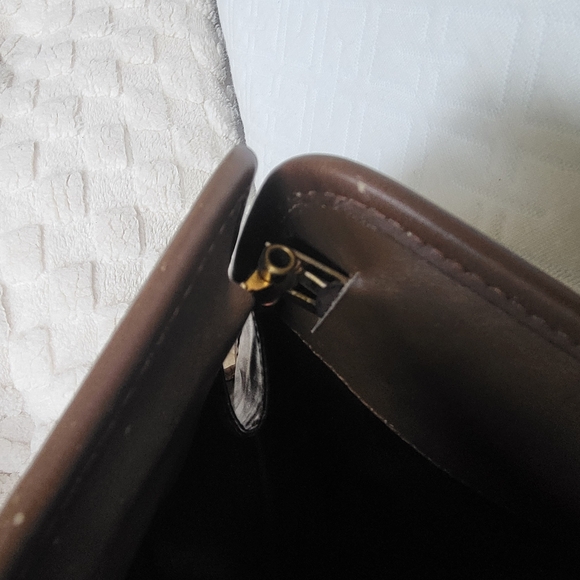 Mario Valentino Brown Leather Clutch with Textured Finish - Picture 12 of 12